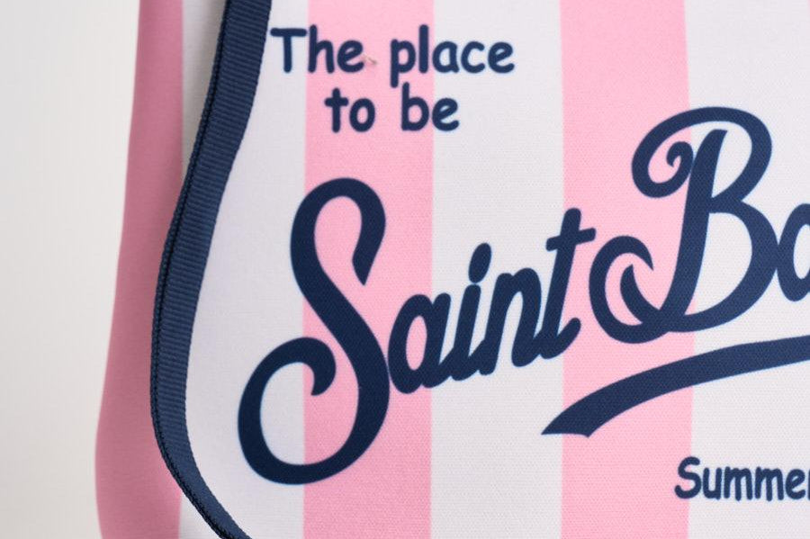 Pochette donna Aline a righe rosa e bianca ALINE 00716L MC2 SAINT BARTH 