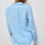 Camicia donna in lino gessata celeste 211970691 004 RALPH LAUREN 