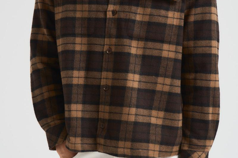 Camicia uomo a quadretti marrone M24300096 TURKISHCOFFEE SAMSØE SAMSØE 