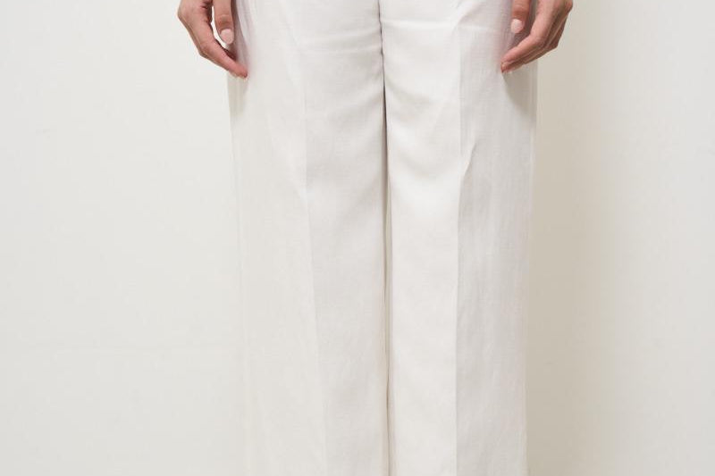 Pantalone donna wide-leg bianco 173874 D9469011 INCOTEX 