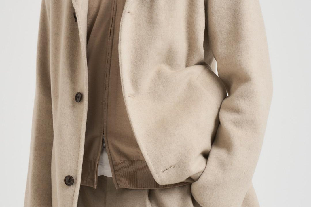 Cappotto uomo monopetto midi beige F09MUC952D 33023 MONTECORE 