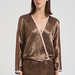 Camicia kimono effetto lamé donna 14105 1510POUDRE FORTE FORTE 