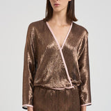 Camicia kimono effetto lamé donna 14105 1510POUDRE FORTE FORTE 