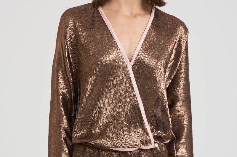 Camicia kimono effetto lamé donna 14105 1510POUDRE FORTE FORTE 