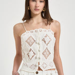 Top donna Nelssy in sangallo bianco HT0859FA D2J01IWHITE ISABEL MARANT 
