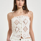 Top donna Nelssy in sangallo bianco HT0859FA D2J01IWHITE ISABEL MARANT 