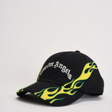 Cappello uomo nero con fiamma verde BL00CO Z0993V2 PALM ANGELS 