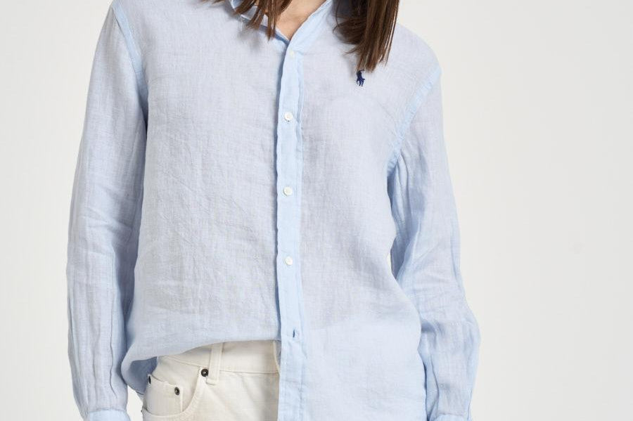 Camicia donna regular fit celeste 211970730 503 RALPH LAUREN 