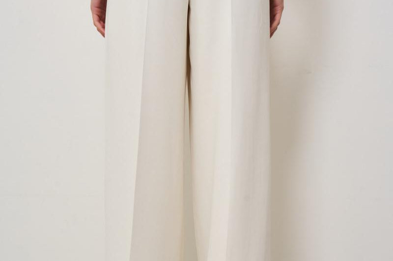 Pantalone donna a palazzo panna 100331 A213Z07 PINKO 