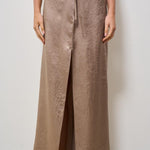 Gonna donna lunga satinata tortora 31125 8934 FILIPPA K 