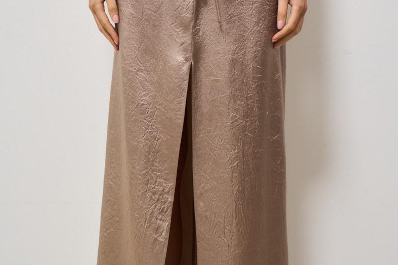 Gonna donna lunga satinata tortora 31125 8934 FILIPPA K 