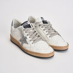 Sneakers donna Ball Star bianca glitter argento GWF00117 F00377311325 GOLDEN GOOSE 