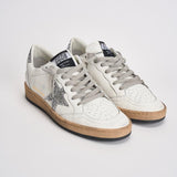 Sneakers donna Ball Star bianca glitter argento GWF00117 F00377311325 GOLDEN GOOSE 