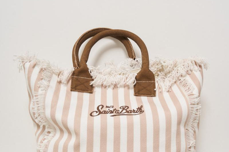 Borsa donna Vanity a righe beige VANITY 03753H MC2 SAINT BARTH 