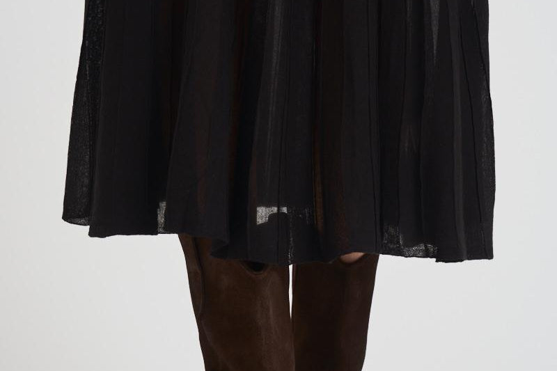 Gonna donna Ezra lunga in maglia nera JU0371FB C2L03I01BK ISABEL MARANT 