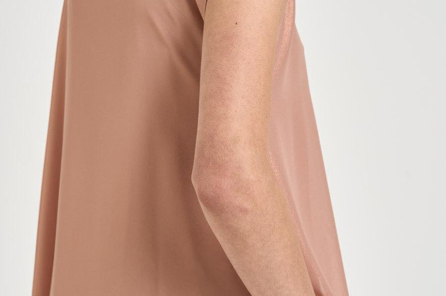 Camicia donna monospalla fluida rosa E06410 157 PESERICO 