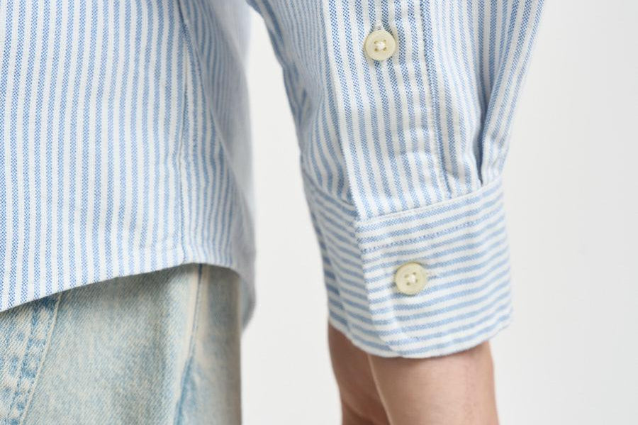 Camicia uomo Oxford gessata celeste 710B14607 001 RALPH LAUREN 