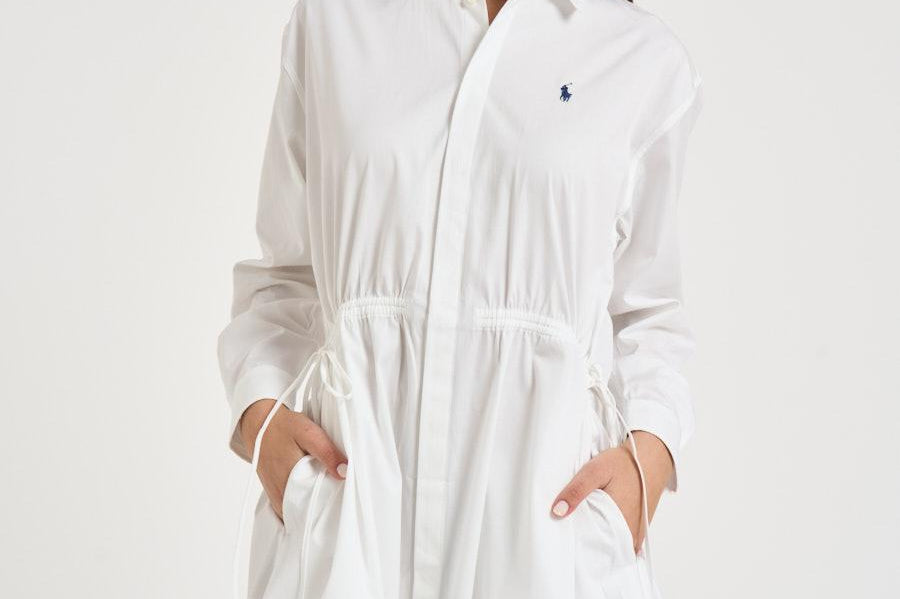 Abito donna chemisier corto bianco 211B19986 003 RALPH LAUREN 