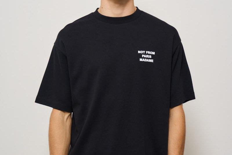 T-shirt uomo girocollo nera TS203 CO0002BL DROLE DE MONSIEUR 