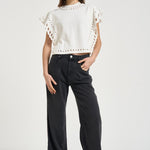 Top donna bianco con ricami TS0298FA D1N08E23EC MARANT ETOILE 