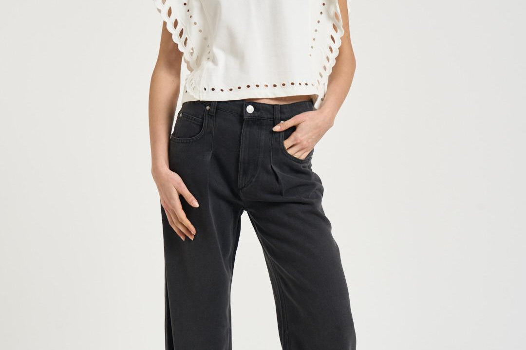 Top donna bianco con ricami TS0298FA D1N08E23EC MARANT ETOILE 