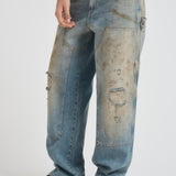 Jeans uomo Journey denim chiaro e sabbia GMP01942 P00208350491 GOLDEN GOOSE 