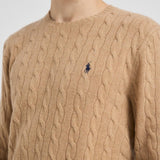 Maglia uomo a treccia cammello 710876762 009 RALPH LAUREN 