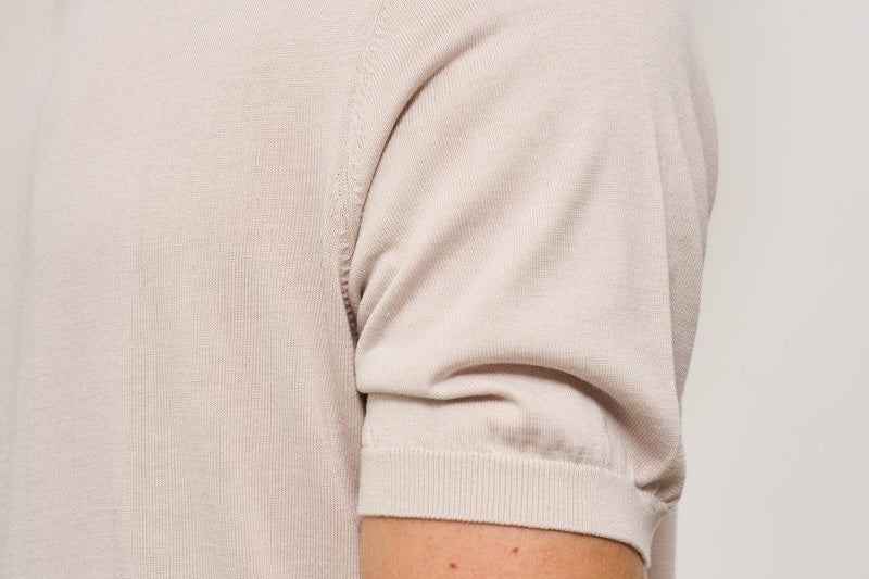 T-shirt uomo in maglia girocollo gesso K100421 60 KANGRA 