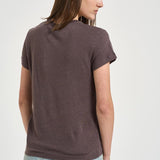 T-shirt donna in lino tortora THIRD MOCHA IRO 