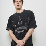 T-shirt uomo girocollo grigia con stampa MLM41135 VINTAGE BLACK003 REPRESENT 