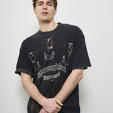 T-shirt uomo girocollo grigia con stampa MLM41135 VINTAGE BLACK003 REPRESENT 
