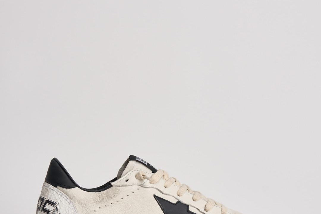 Sneakers uomo ball-star bianca e nero GMF00117 F00377110283 GOLDEN GOOSE 