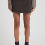Minigonna donna Leak grigio marrone D630611 LEAK886MORO P.a.r.o.s.h. 