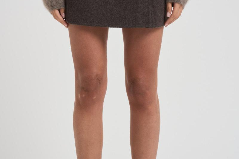 Minigonna donna Leak grigio marrone D630611 LEAK886MORO P.a.r.o.s.h. 