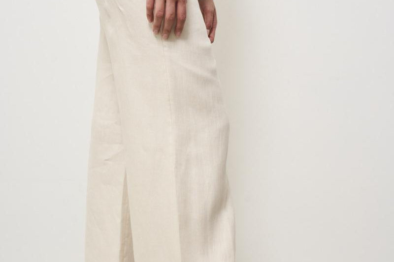 Pantalone donna wide-leg panna 173874 D7058020 INCOTEX 