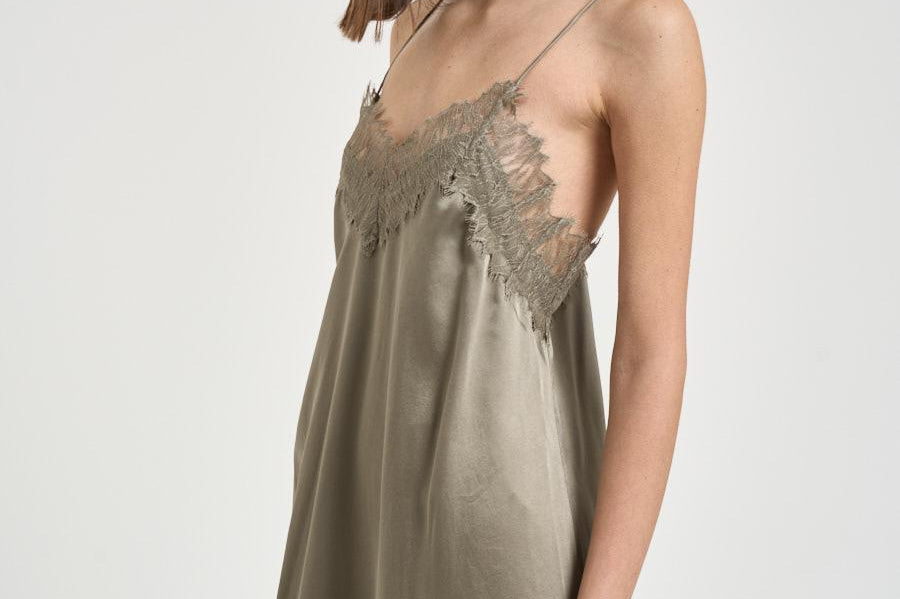 Abito donna lungo verde oliva BAILAR OLIVEGREEN IRO 