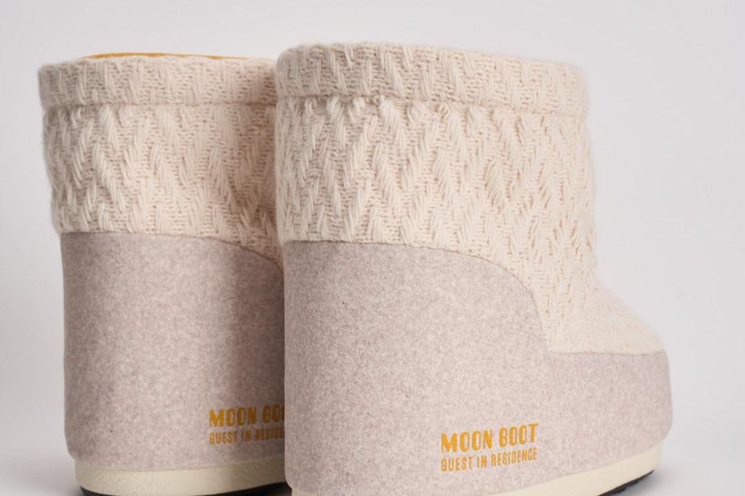 Stivale donna da neve in maglia panna 1409750 L032WHITESAND MOON BOOT 
