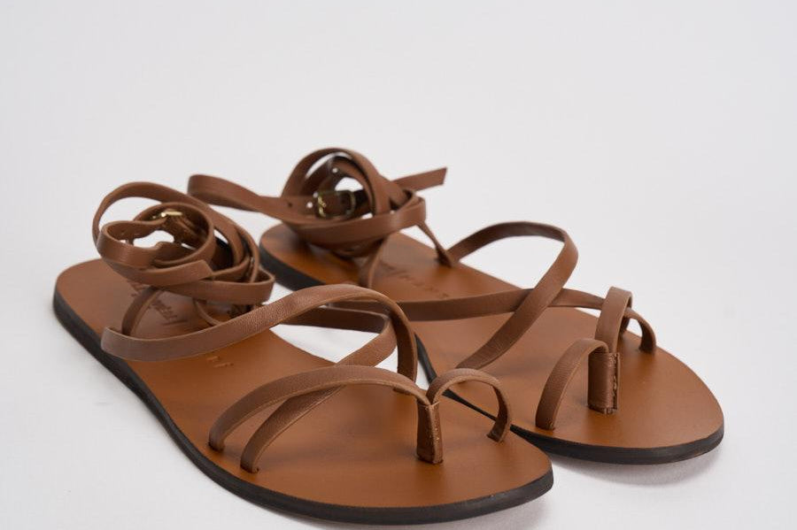 Sandali donna infradito cuoio M5.0Y0 TAN MANEBI' 