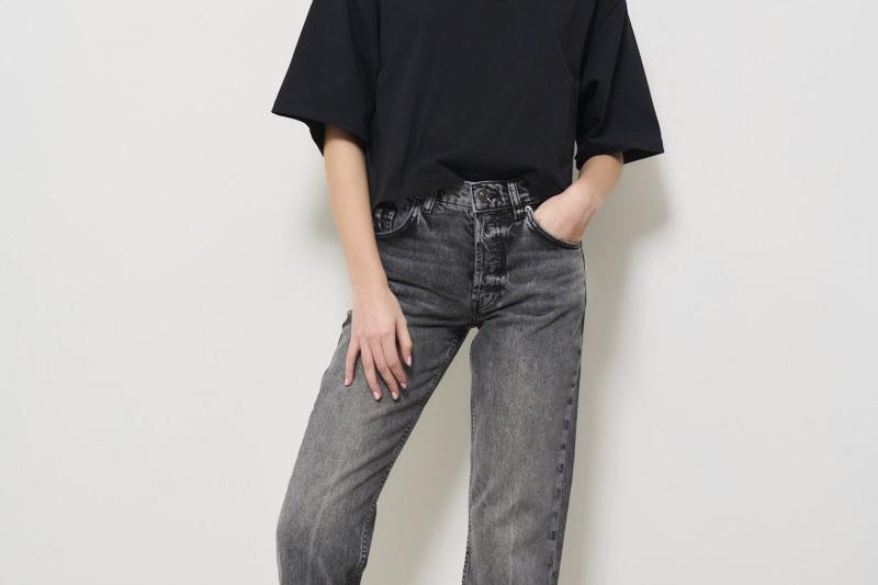 T-shirt girocollo Myers nera 10920 BLK26 ANINE BING 