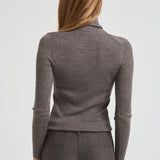 Dolcevita donna tortora a costine D512552X LEILA024CASTAGNA P.a.r.o.s.h. 