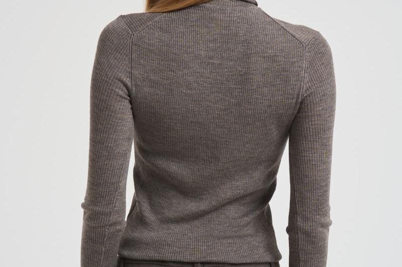 Dolcevita donna tortora a costine D512552X LEILA024CASTAGNA P.a.r.o.s.h. 