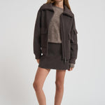Giubbotto donna in lana grigio D431747 LEAK886MORO P.a.r.o.s.h. 
