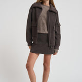 Giubbotto donna in lana grigio D431747 LEAK886MORO P.a.r.o.s.h. 