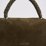 Borsa donna Sveva Peach Media a spalla in suede con tracolla verde BT2006PEO BOSCO ORCIANI 