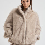 Eco pelliccia donna con strass 9022 STEEL SWORD 6.6.44 