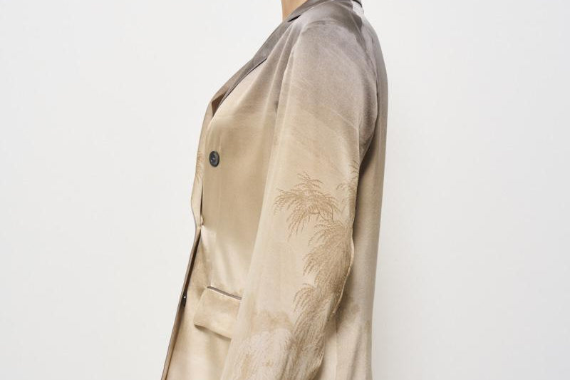 Giacca donna doppiopetto in seta Adastrgum beige 12226 514923 PIERRE-LOUIS MASCIA 