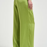 Pantalone donna in seta verde brillante 14582 6028 FORTE FORTE 