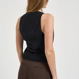 Gilet donna con bottoni marrone CALA BRO0226S IRO 