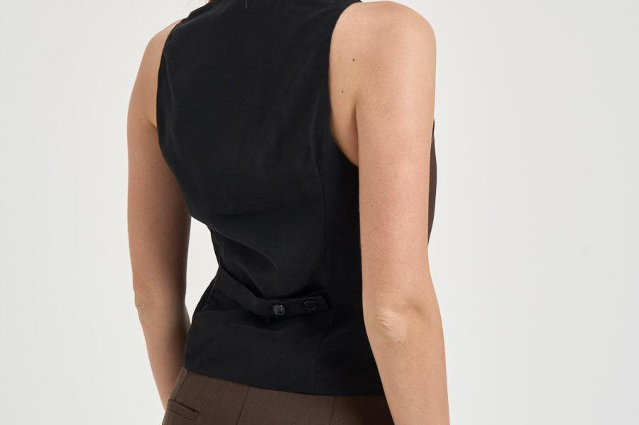 Gilet donna con bottoni marrone CALA BRO0226S IRO 