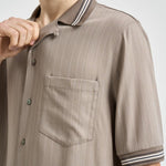 Camicia uomo a maniche corte tortora GMP02612 P00232760398 GOLDEN GOOSE 